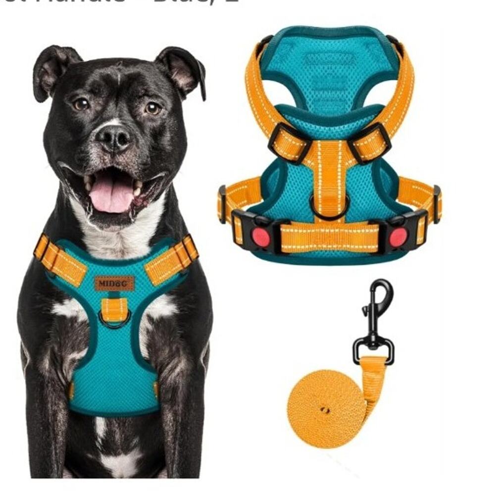 MIDOG No-Pull Dog Harness | Adjustable & ReflectiveHarness Leash Set in Large